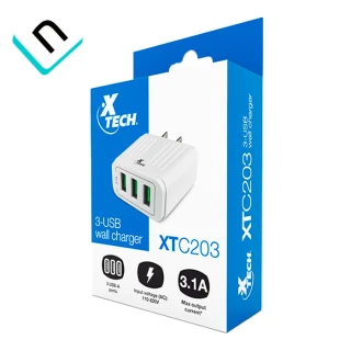CARGADOR XTECH XTC-203 | 3 PUERTOS USB