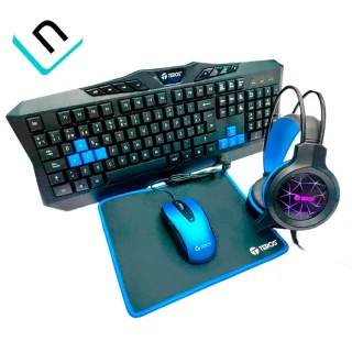 KIT GAMER TEROS TE-4050B | TECLADO, MOUSE, AUDIFONO, PAD MOUSE