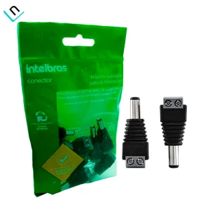CONECTOR DE ENERGIA PARA CAMARA INTELBRAS, MACHO (BOLSA X 10 UND)