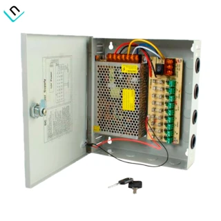 FUENTE CENTRALIZADA VICOM BOX-12V-10A | 9CH, CON GABINETE