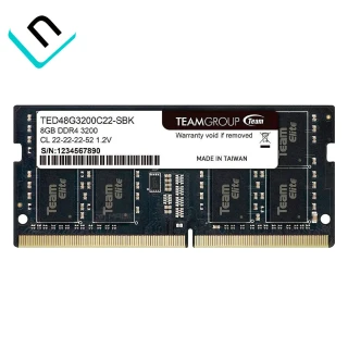 MEMORIA RAM SODIMM TEAMGROUP ELITE | 8GB DDR4, 3200 MHZ, PC4-25600, 1.2V, CL22