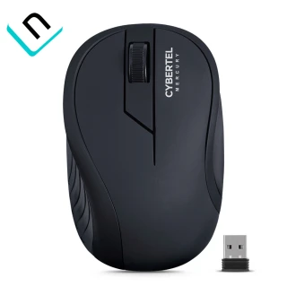 MOUSE CYBERTEL MERCURY BLACK INALAMBRICO