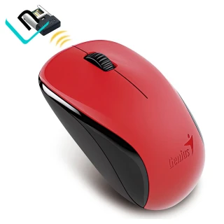 MOUSE INALAMBRICO GENIUS NX-7010 | NANO RECEPTOR USB 2.4 GHZ, ROJO