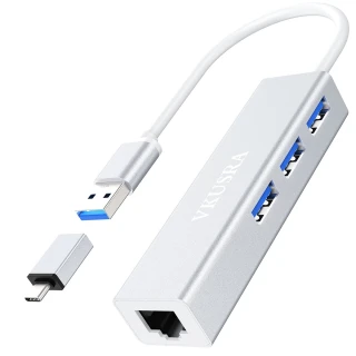 HUB CONVERTIBLE USB Y TIPO C + LAN RJ45 + 03 USB 3.0