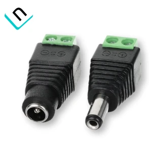 CONECTOR DE ENERGIA PARA CAMARA INTELBRAS, HEMBRA Y MACHO